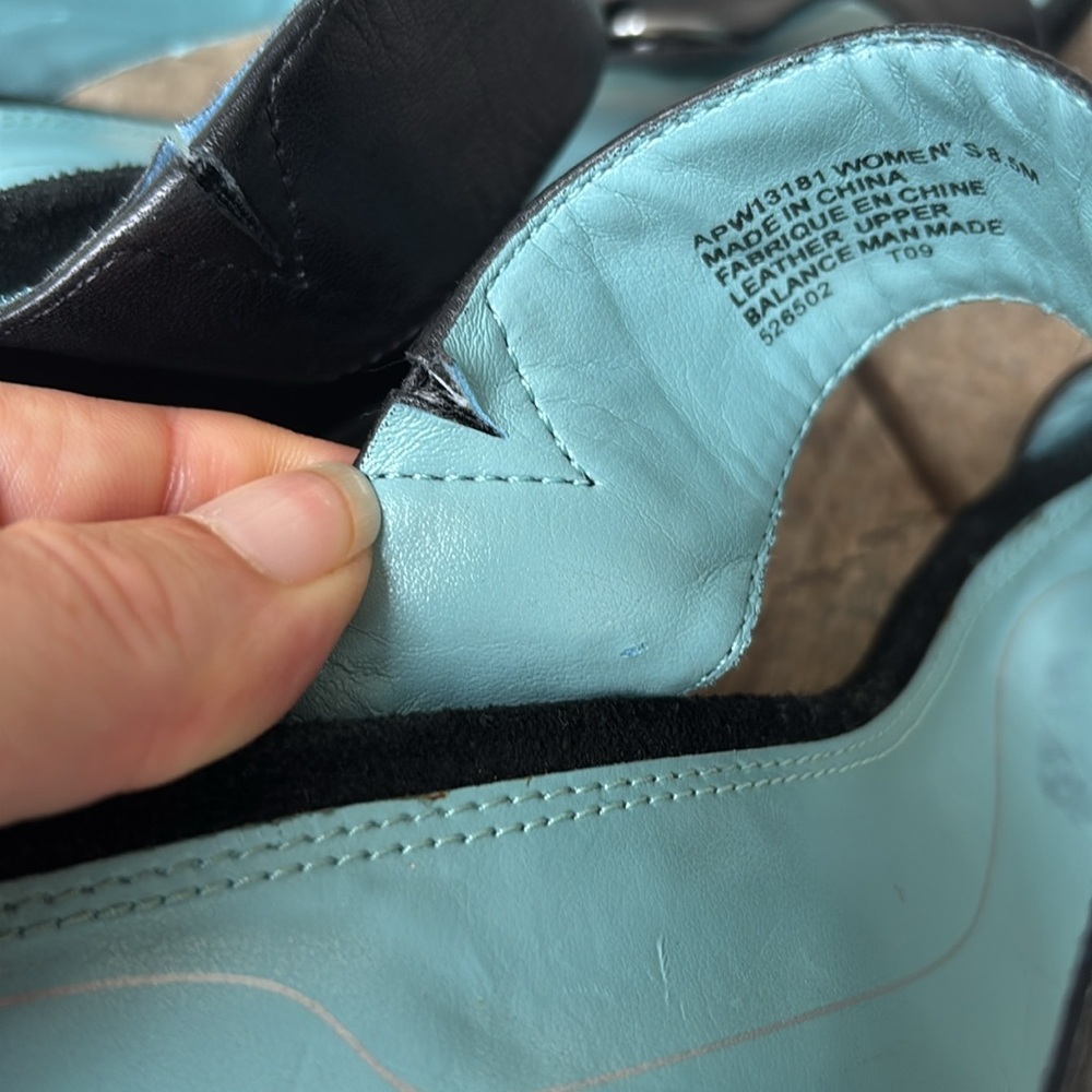 Rockport Black Leather & Suede Wedge Slip on Sandals - Picture 8 of 11
